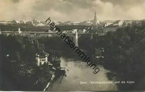 Bern - Kornhausbrücke und die Alpen - Foto-AK - Edition Franco-Suisse Berne gel. 1927