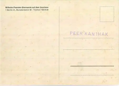 Wilhelm-Foerster-Sternwarte auf dem Insulaner - Foto-AK - Luftaufnahme