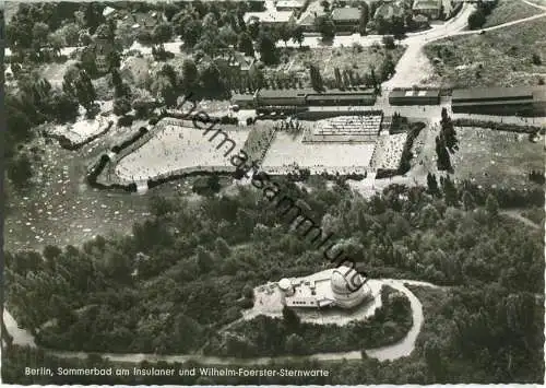 Berlin - Sommerbad am Insulaner und Wilhelm-Förster-Sternwarte - Luftaufnahme - Foto-Ansichtskarte