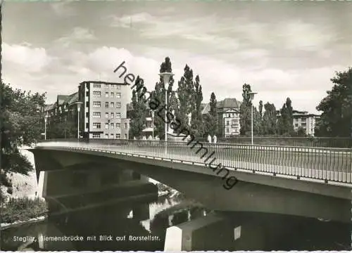 Steglitz - Siemensbrücke mit Blick auf Borstellstrasse - Foto-Ansichtskarte - Verlag Kunst und Bild Berlin