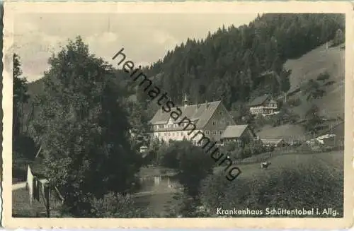 Schüttentobel - Grünenbach - Krankenhaus - Foto-Ansichtskarte - Verlag W. Roessler Lindenberg