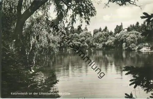 Karpfenteich an der Lilienthal-Gedenkstätte - Foto-Ansichtskarte - Verlag Max O'Brien Berlin