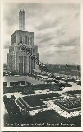 Berlin - Neukölln - Karstadt am Hermannplatz - Dachgarten - Foto-Ansichtskarte - Verlag Hermann Schmidt Berlin