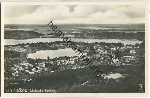 Bad Buckow - Fliegeraufnahme aus etwa 250m Höhe - Foto-Ansichtskarte - Verlag Karl Erbes Buckow 30er Jahre