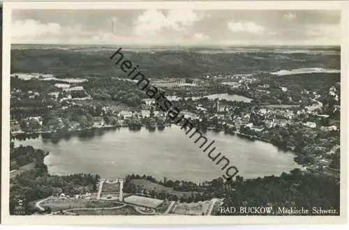 Bad Buckow - Fliegeraufnahme aus etwa 180m Höhe - Foto-Ansichtskarte - Verlag Karl Erbes Buckow 30er Jahre