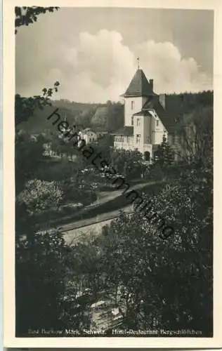 Bad Buckow - Hotel-Restaurant Bergschlösschen Besitzer Hugo Walther Königstrasse 38 - Foto-Ansichtskarte