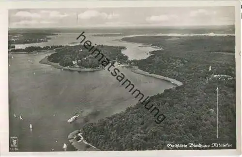 Berlin-Wannsee - Gaststätte Blockhaus Nikolskoe - Foto-Ansichtskarte - Fliegeraufnahme - Verlag Klinke & Co. Berlin