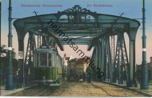 Geestemünde - Die Geestebrücke - Strassenbahn - Verlag Alb. Rosenthal Bremen 20er Jahre