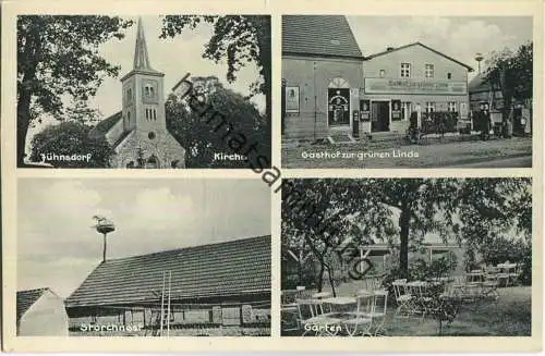 Jühnsdorf - Krs. Teltow - Kirche - Storchennest - Gasthof zur grünen Linde - Inhaber Albert Düver - Garten - Tankstelle