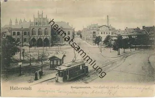 Halberstadt - Realgymnasium - Strassenbahn