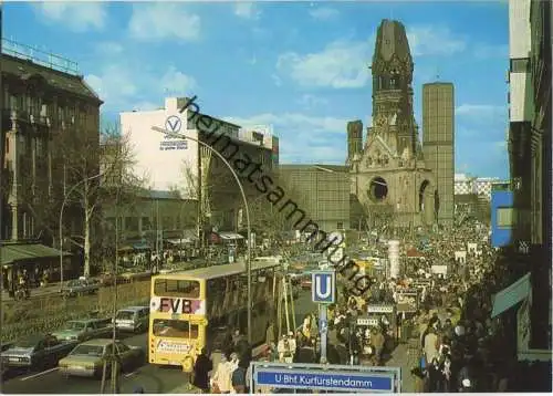 Berlin - Kurfürstendamm mit Kaiser-Wilhelm-Gedächtniskirche - BVG Bus - AK Grossformat - Verlag Schöning & Co.