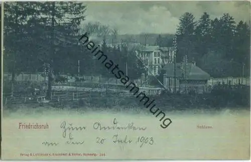 Friedrichsruh bei Hamburg - Schloss - ca. 1900 - Verlag Knackstedt & Näther Hamburg