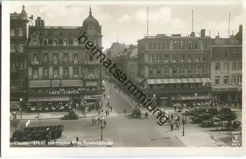 Berlin - Unter den Linden - Ecke Friedrichstrasse - Konditorei Kranzler - Cafe unter den Linden - Foto-Ansichtskarte