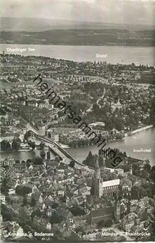Konstanz - Münster und Rheinbrücke - Verlag Aubert Ulrich Ravensburg