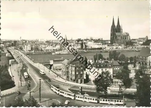 Köln - Deutzer Brücke - Strassenbahn - Foto-AK Grossformat - Verlag Gerhard Ludwig Köln
