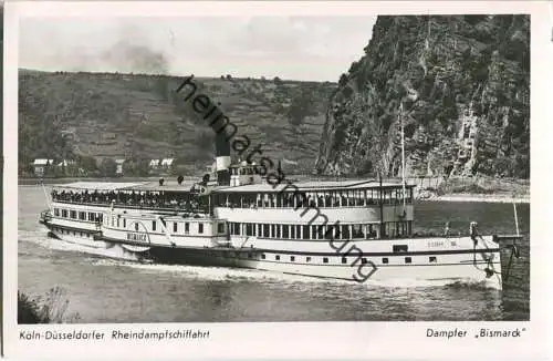 Fahrgastschiff Dampfer Bismarck - Köln-Düsseldorfer-Rheindampfschiffahrt - Foto-Ansichtskarte