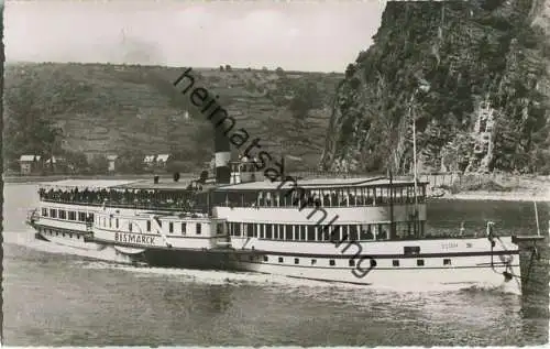 Fahrgastschiff Dampfer Bismarck - Köln-Düsseldorfer-Rheindampfschiffahrt - Foto-Ansichtskarte