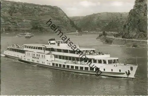 Fahrgastschiff M.S. Berlin - Köln-Düsseldorfer-Rheindampfschiffahrt - Foto-Ansichtskarte - Verlag Georg Stilke Köln