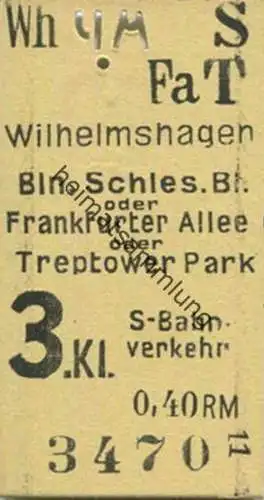 Deutschland - Berlin - S-Bahnverkehr - Wilhelmshagen Berlin Schlesischer Bahnhof oder Frankfurter Allee oder Treptower P