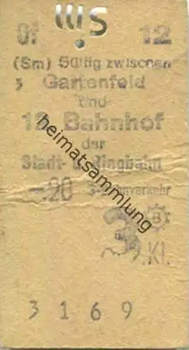Deutschland - Berlin - S-Bahnverkehr - Gültig zwischen Gartenfeld und 12. Bahnhof der Stadt- und Ringbahn - Fahrkarte 3.