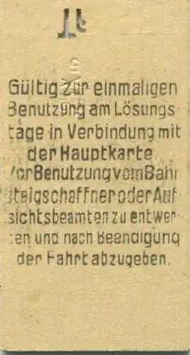 Deutschland - Tempelhof - Zusatzkarte für den Stadt- Ring- und Vorortverkehr - Gültig zum Übergang von 3. in 2. Klasse -