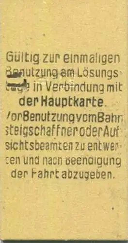 Deutschland - Tempelhof - Zusatzkarte für den Stadt- Ring- und Vorortverkehr - Gültig zum Übergang von 3. in 2. Klasse -