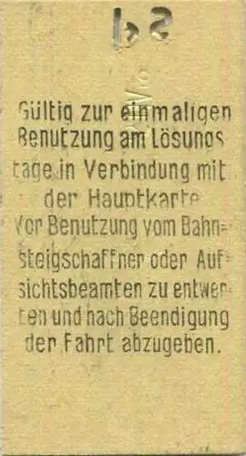 Deutschland - Papestraße - Zusatzkarte für den Stadt- Ring- und Vorortverkehr - Gültig zum Übergang von 3. in 2. Klasse