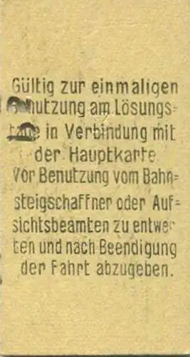 Deutschland - Papestraße - Zusatzkarte für den Stadt- Ring- und Vorortverkehr - Gültig zum Übergang von 3. in 2. Klasse