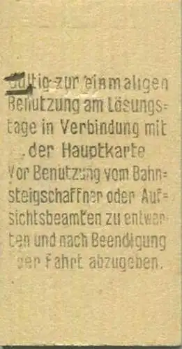 Deutschland - Tempelhof - Zusatzkarte für den Stadt- Ring- und Vorortverkehr - Gültig zum Übergang von 3. in 2. Klasse -