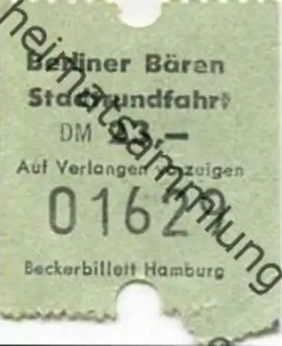 Deutschland - Berlin - Berliner Bären Stadtrundfahrt - Fahrschein DM 23,-