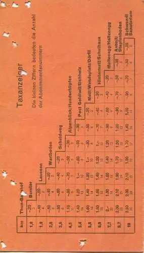 Schweiz - Autoverkehr Thun-Goldiwil-Heiligenschwendi AG - Inhaber-Abonnement 1960