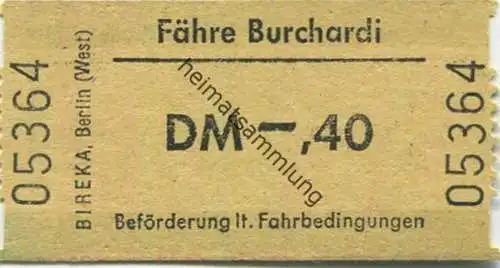 Deutschland - Fähre Burchardi Berlin - Fahrkarte DM -.40