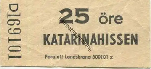 Schweden - Katarinahissen - Stockholm - Fahrschein 25 Öre