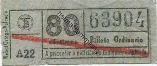 Spanien - Fahrschein 50er Jahre