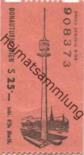 Österreich Wien - Donauturm - Fahrkarte S 25.-