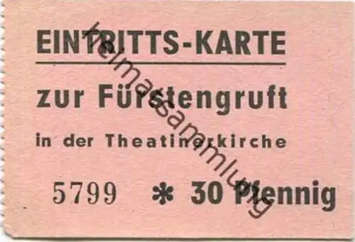 Deutschland - München - Theatinerkirche - Eintrittskarte zur Fürstengruft