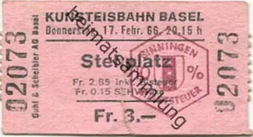 Schweiz - Kunsteisbahn Basel - Stehplatz Feb. 1966