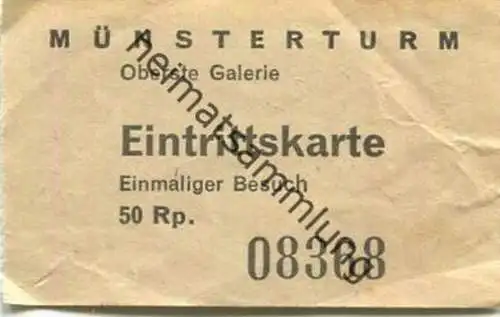 Schweiz - Bern - Münsterturm Oberste Galerie - Eintrittskarte - Einmaliger Besuch
