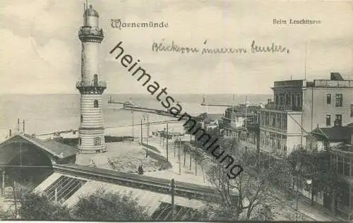 Warnemünde - Leuchtturm - Verlag Emil Krakow Warnemünde gel. 1909