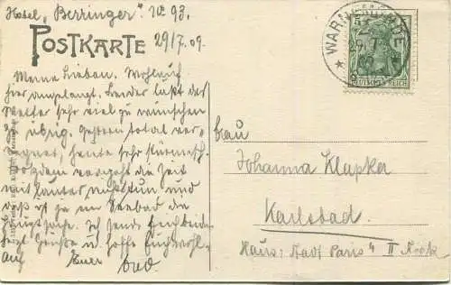 Warnemünde - Leuchtturm - Verlag Emil Krakow Warnemünde gel. 1909