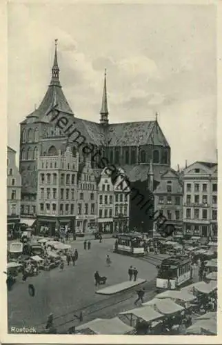 Rostock - Rathaus - Markt - Strassenbahn - Verlag Chr. Schöning Lübeck