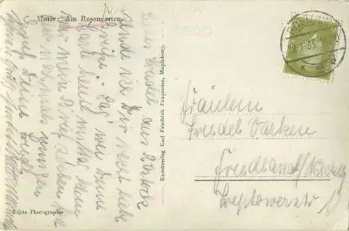 Rostock - Am Rosengarten - Foto-AK - Verlag Carl Friedrich Fangmeier Magdeburg gel. 1933