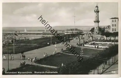 Warnemünde - Bismarck-Promenade - Foto-AK - Verlag E. Rubin & Co Lübeck