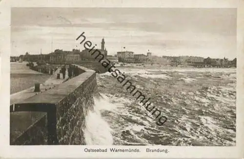 Warnemünde - Brandung - Verlag M. Glückstadt & Münden Hamburg gel. 1930