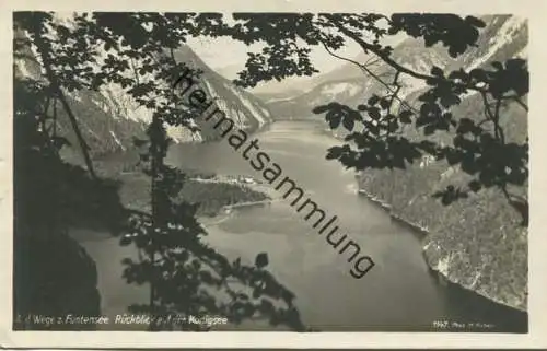 Funtensee - Rückblick auf den Königsee - Foto-AK - Verlag Hans Huber München gel. 1931