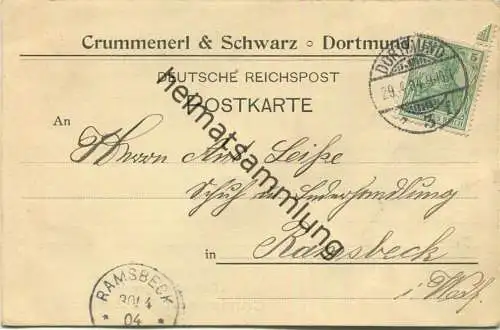 Dortmund - Crummenerl & Schwarz - Historische Postkarte gel. 1904