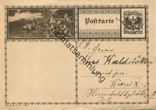 Hallstatt - Postkarte - Ganzsache gel. 1928
