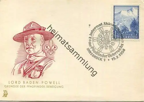 Skiwettbewerb der Pfadfinder - Lord Baden-Powell - Sonderstempel 1958