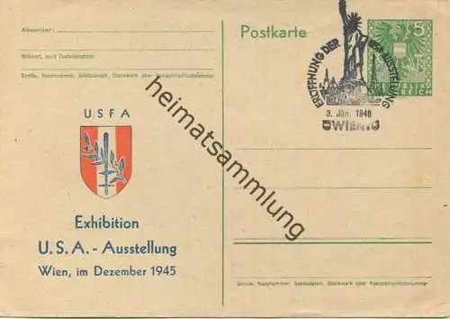 Wien - Postkarte - Exhibition - USA Ausstellung 1945 - Ausstellung - Sonderstempel
