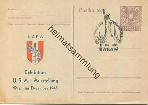 Wien - Postkarte - Exhibition - USA Ausstellung 1945 - Ausstellung - Sonderstempel